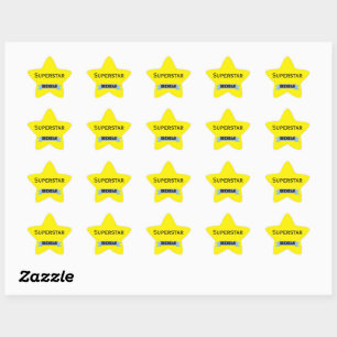 Personalized Superstar with Name Star Sticker