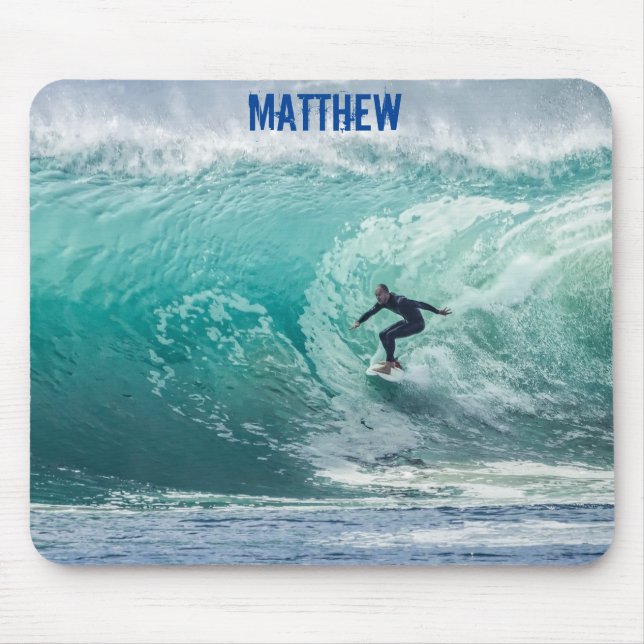 Personalized Surfer Mouse Pad Mousepad Surfing (Front)