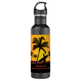 Personalized Surfer surfing chasing the wave 710 Ml Water Bottle
