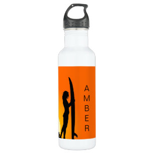 Personalized Surfing Lady Water bottle