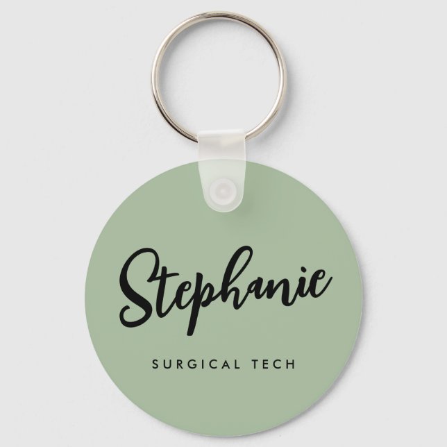 Personalized Surgical Tech | Surgical Technologist Keychain (Back)