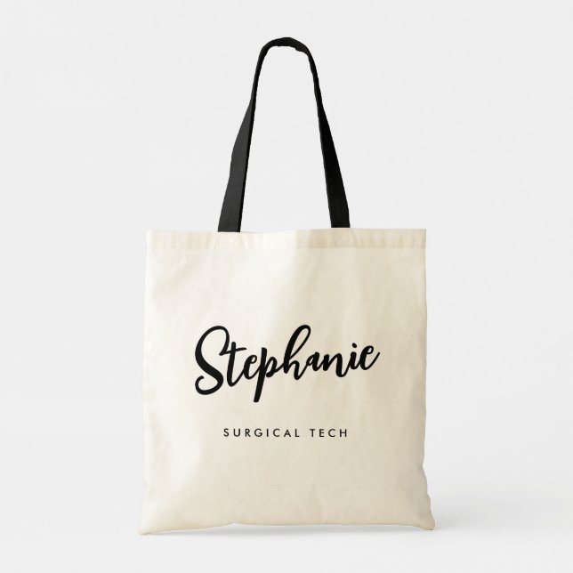 Personalized Surgical Tech | Surgical Technologist Tote Bag (Back)
