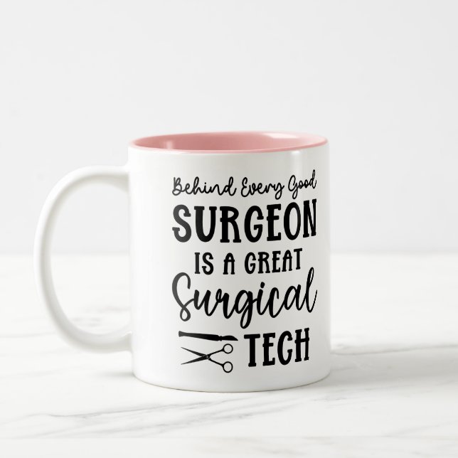Personalized Surgical Tech | Surgical Technologist Two-Tone Coffee Mug (Left)