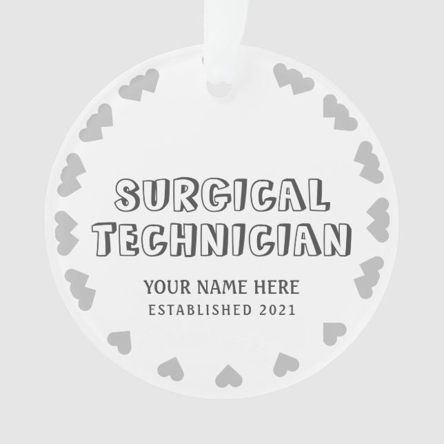 Personalized Surgical Technician Ornament (Front)