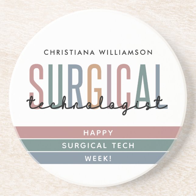 Personalized Surgical Technologist Week OR Tech Coaster (Front)