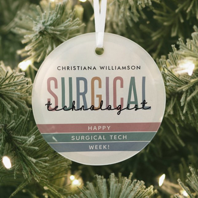 Personalized Surgical Technologist Week OR Tech Glass Ornament (Insitu)