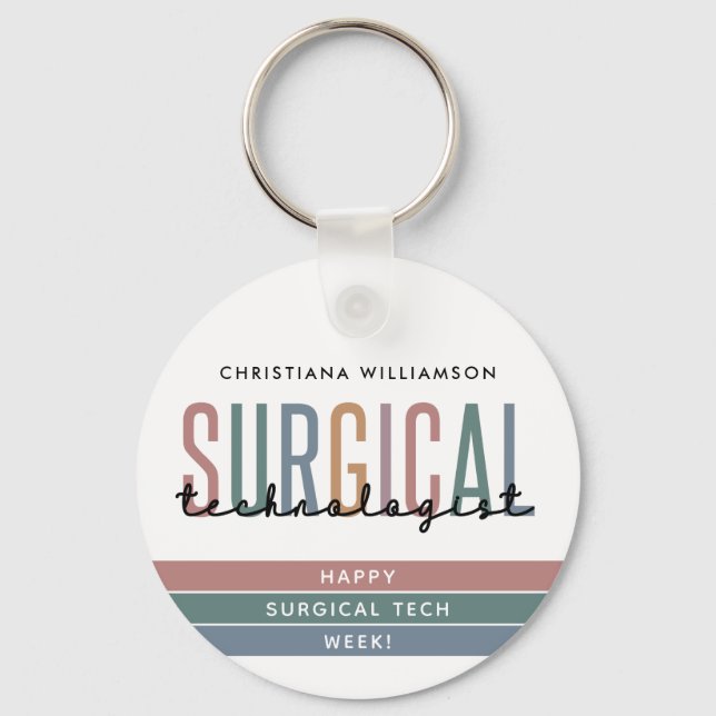 Personalized Surgical Technologist Week OR Tech Keychain (Front)
