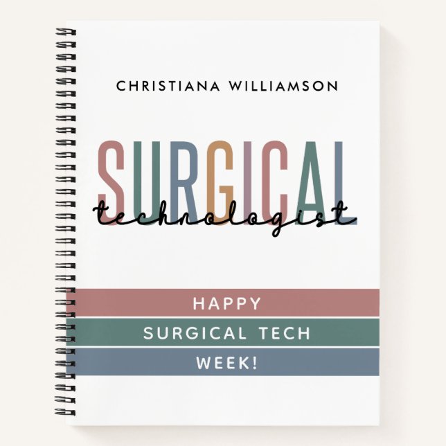 Personalized Surgical Technologist Week OR Tech Notebook (Front)