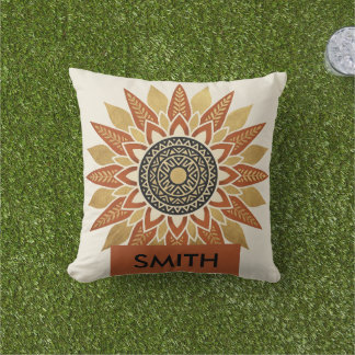 Personalized Surname & Initial Afrohemian Pillow