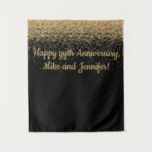 Personalized Surprise Anniversary Party Black Gold