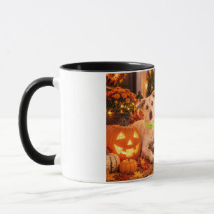Personalized Surprised Dog Happy Halloween Mug