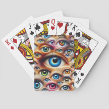 Personalized Surreal Eyes Playing Cards