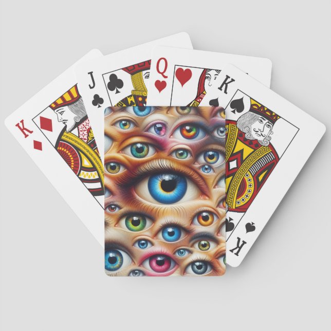 Personalized Surreal Eyes Playing Cards (Back)