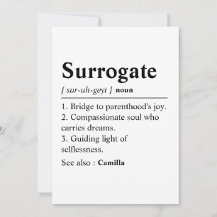 Personalized Surrogate Mom Thank You Card, Surroga Card