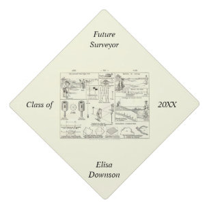 Personalized Surveyor Doctor Retro Graduation  Cap Topper