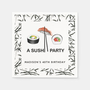 Personalized Sushi Birthday Napkin