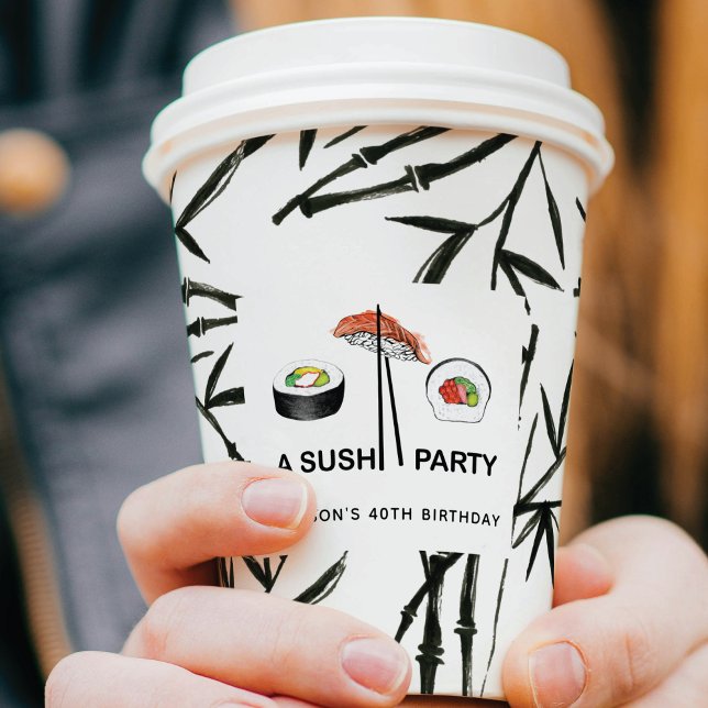 Personalized Sushi Birthday Party Modern Paper Cups (Creator Uploaded)