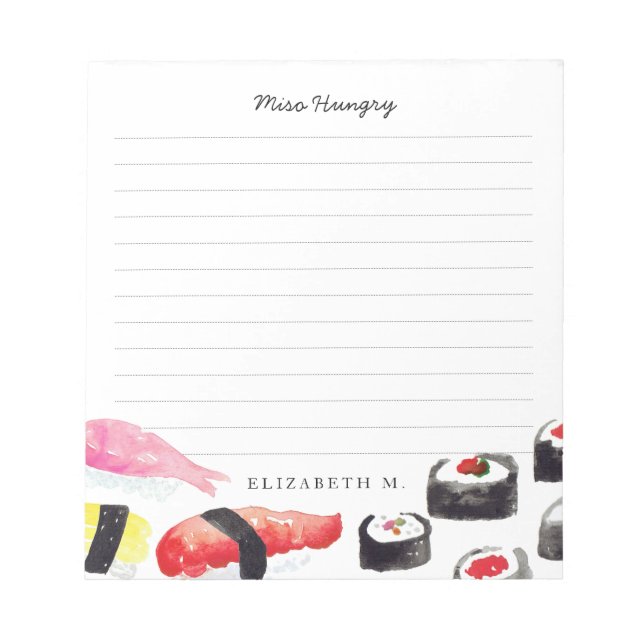 Personalized | Sushi Shopping List Notepad (Front)