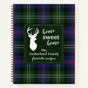 Personalized Sutherland Tartan Plaid Family Recipe Notebook