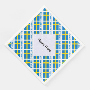 Personalized Sverige Flagge Tiled Napkin