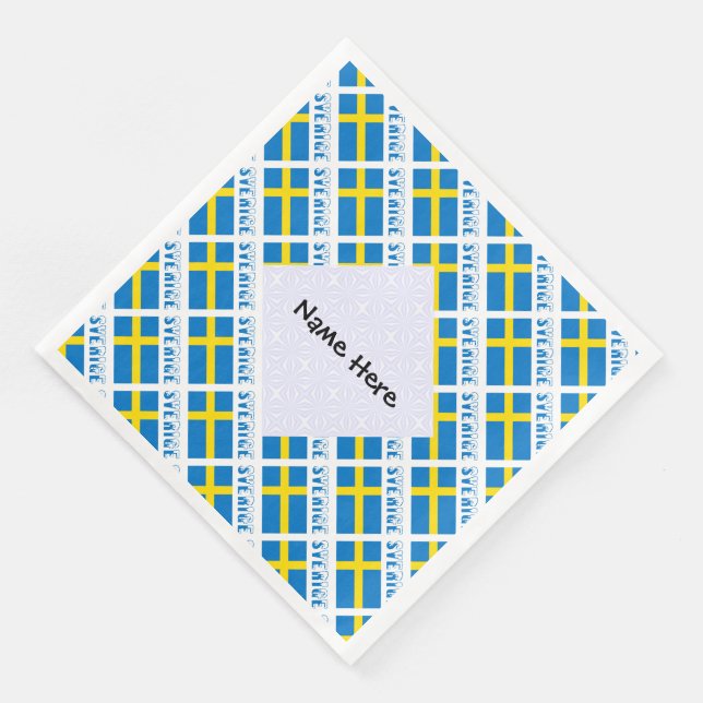 Personalized Sverige Flagge Tiled Napkin (Corner)