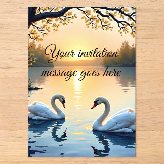 Personalized Swan Couple Invitation