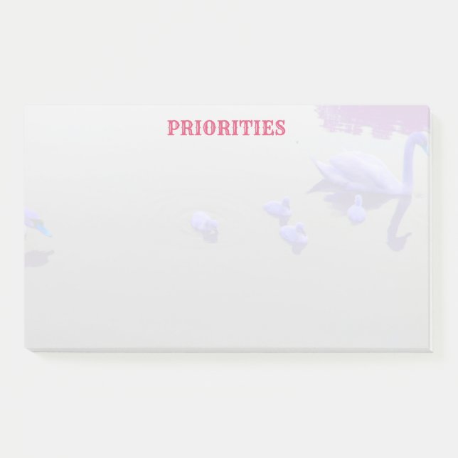 Personalized Swan Lake Post-it Notes (Front)