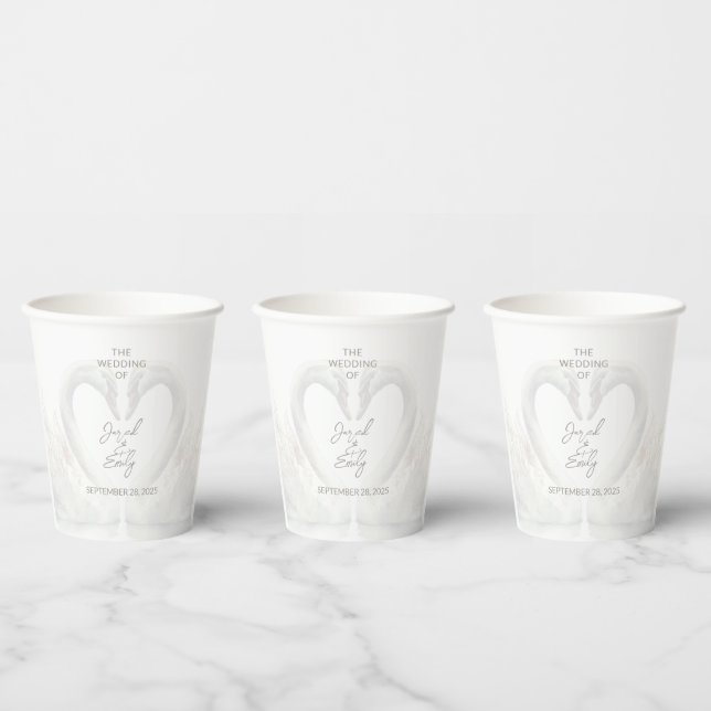 Personalized Swan Wedding Paper Cups (Multi)