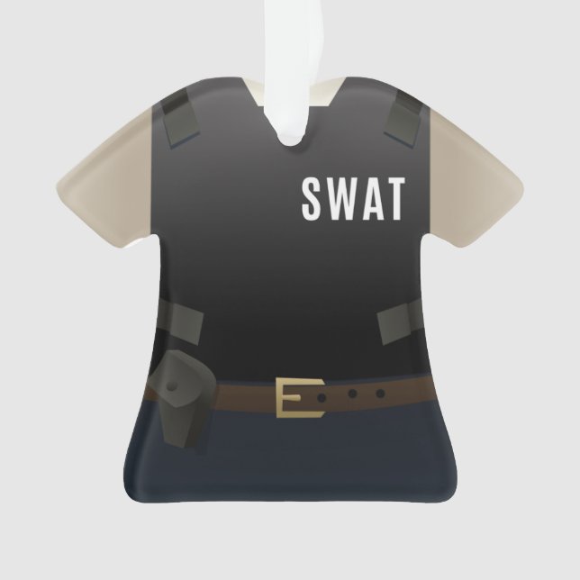 Personalized SWAT Police Team Christmas Ornament (Front)