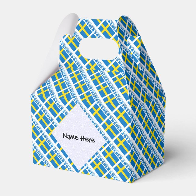 Personalized Sweden Flag Tiled  Favor Box (Front Side)