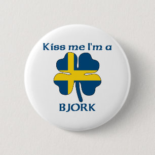 Personalized Swedish Kiss Me I'm Bjork 2 Inch Round Button