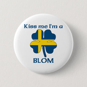 Personalized Swedish Kiss Me I'm Blom 2 Inch Round Button