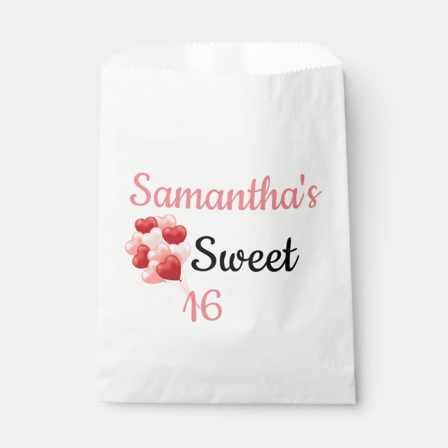 Personalized Sweet 16 Birthday Favour Bags (Front)