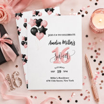 Personalized Sweet 16 Birthday Invitation