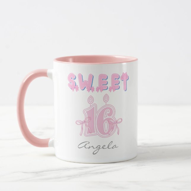Personalized Sweet 16 Birthday Mug (Left)