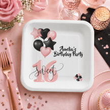 Personalized Sweet 16 Birthday Paper Plate