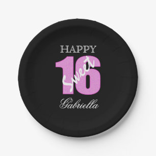 Personalized Sweet 16 Birthday Paper Plates