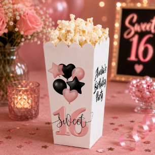 Personalized Sweet 16 Birthday Popcorn Favour Box
