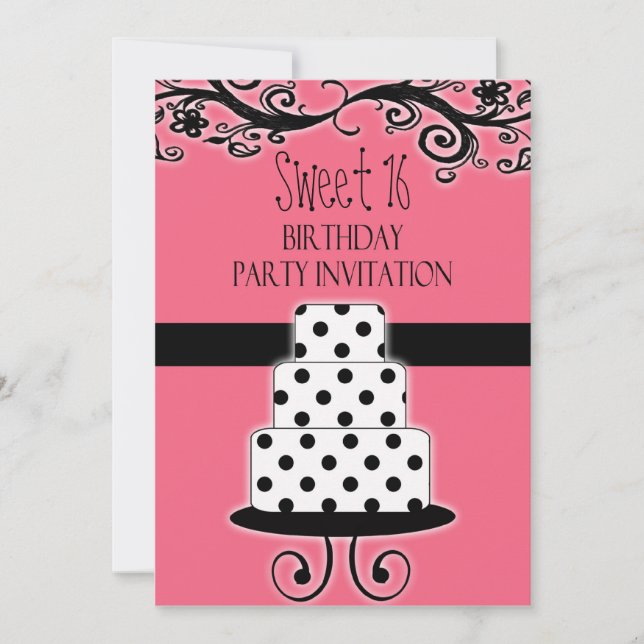 Personalized Sweet 16 Party Invitation (Front)
