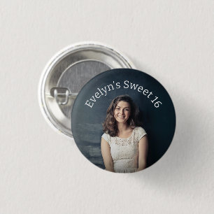 Personalized Sweet 16 Photo 1 Inch Round Button
