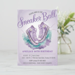 Personalized Sweet 16th Birthday Sneaker Ball Invitation
