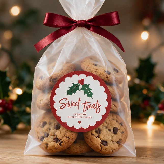 Personalized Sweet Baked Christmas Baking Sticker (Personalize this sticker with your custom text, choose a size and paper style.)
