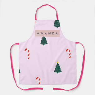 Personalized Sweet Christmas Tree & Candy Cane Apron