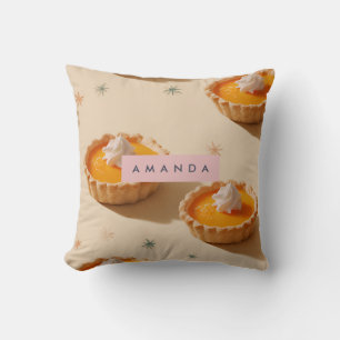 Personalized Sweet Custard Tart Pattern Throw Pillow