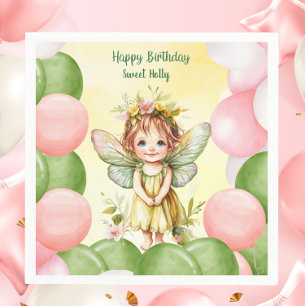 Personalized Sweet Fairy 1st Birthday Napkins
