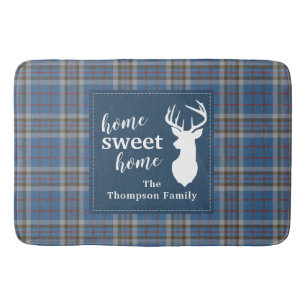 Personalized Sweet Home Tartan Clan Thompson Plaid Bath Mat