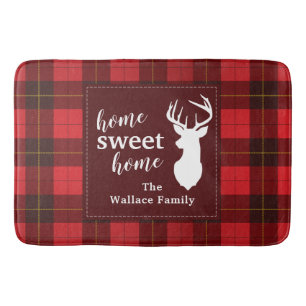 Personalized Sweet Home Tartan Clan Wallace Plaid Bath Mat