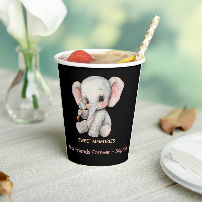 Personalized Sweet Memories Elephant Mug Paper Cups (Insitu)