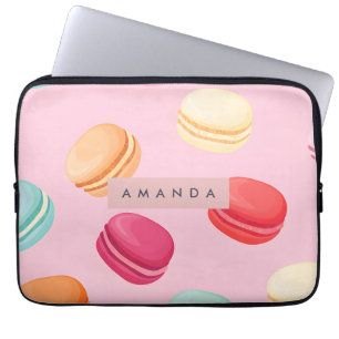Personalized Sweet Pastel Macaron Delight Laptop Sleeve