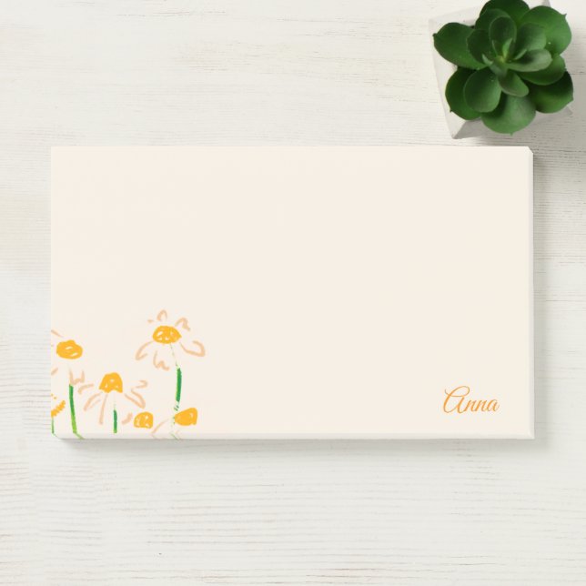 Personalized sweet pink background floral post-it notes (Office)